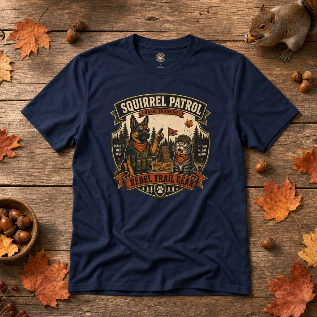 Squirrel Patrol — Basic Training — Rebel Trail Gear T-Shirt