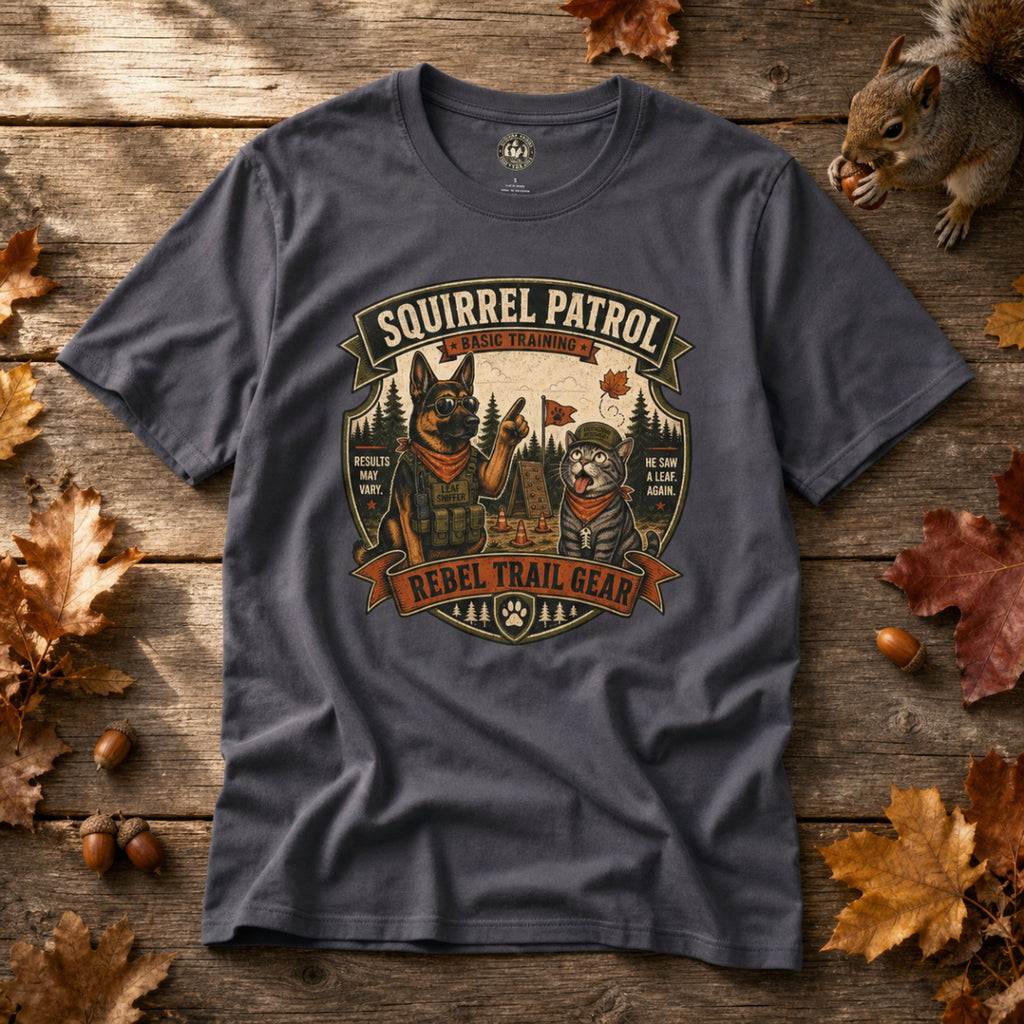 Squirrel Patrol — Basic Training — Rebel Trail Gear T-Shirt