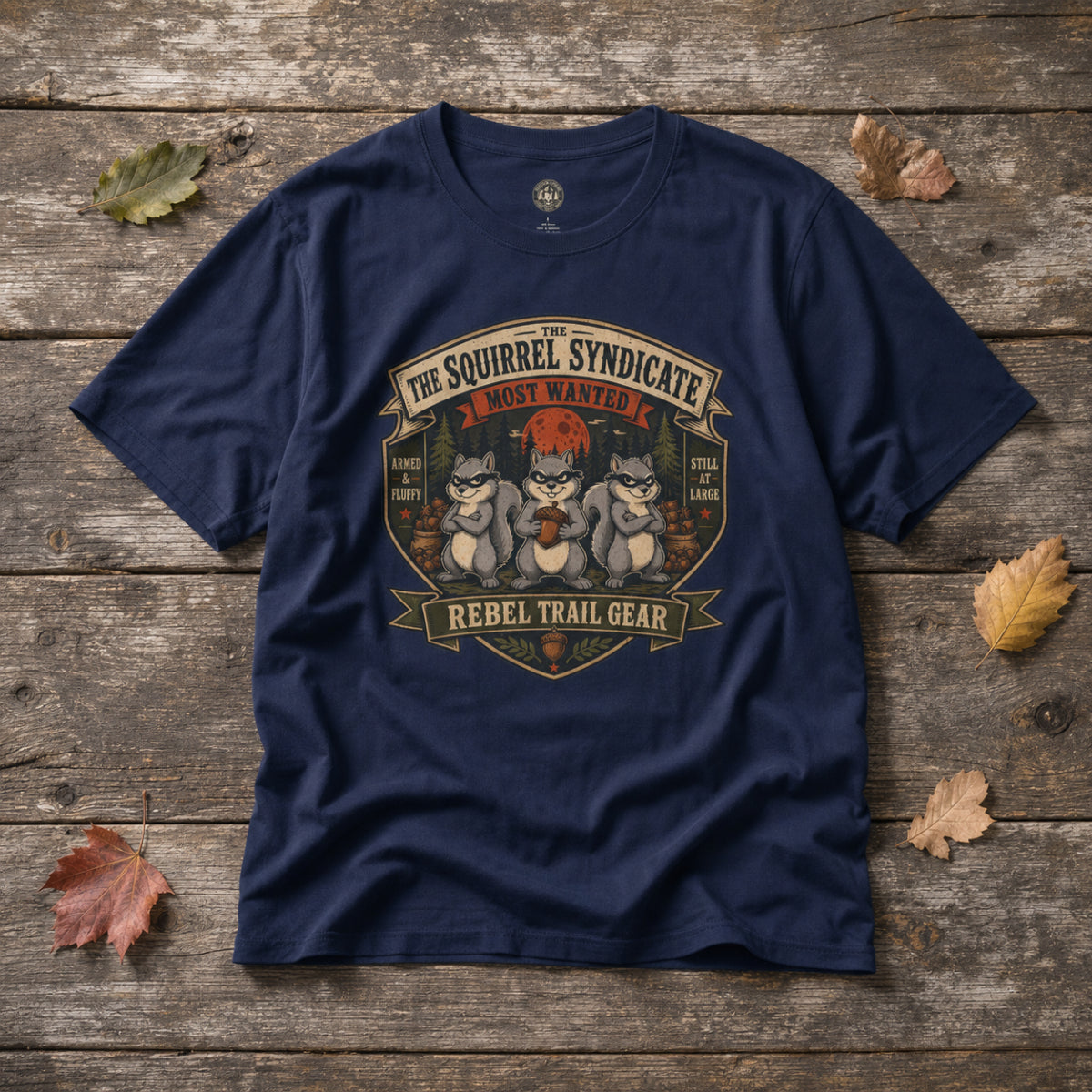 Squirrel Patrol — The Squirrel Syndicate (Funny Squirrel Villain T-Shirt)