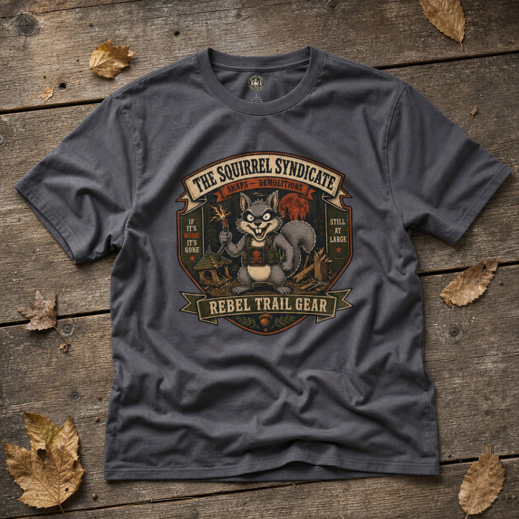 Squirrel Patrol — Snaps, Demolitions (Funny Squirrel Villain T-Shirt)