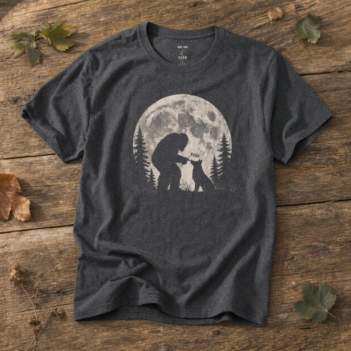 "Bigfoot Boop" — Sasquatch & Dog Moonlight - Rebel Trail Gear T-Shirt