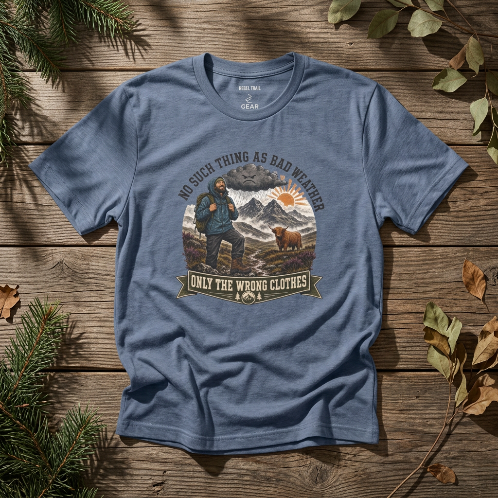 "No Such Thing As Bad Weather, Only The Wrong Clothes" - Rebel Trail Gear T-Shirt