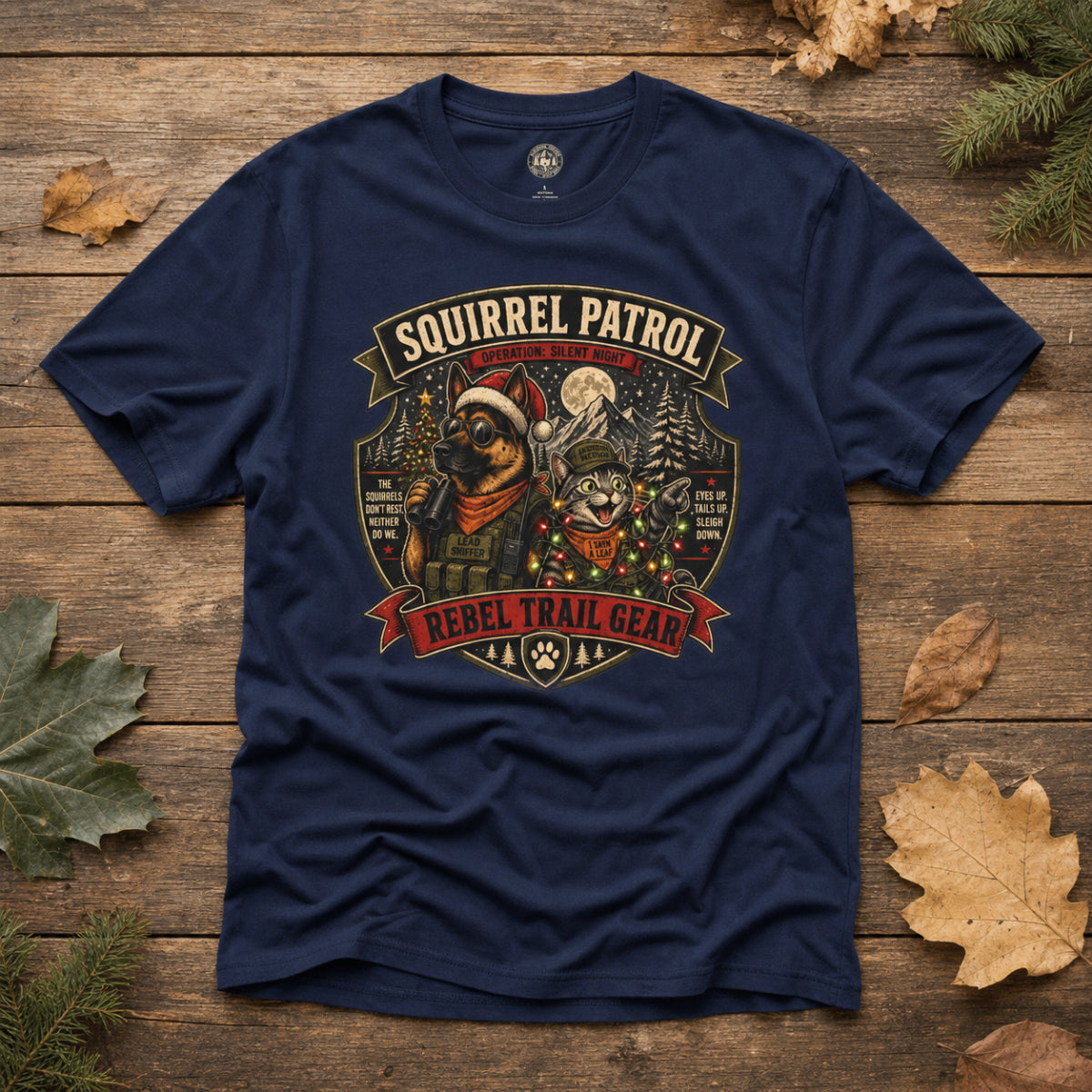 Squirrel Patrol — Operation: Silent Night - Rebel Trail Gear T-Shirt