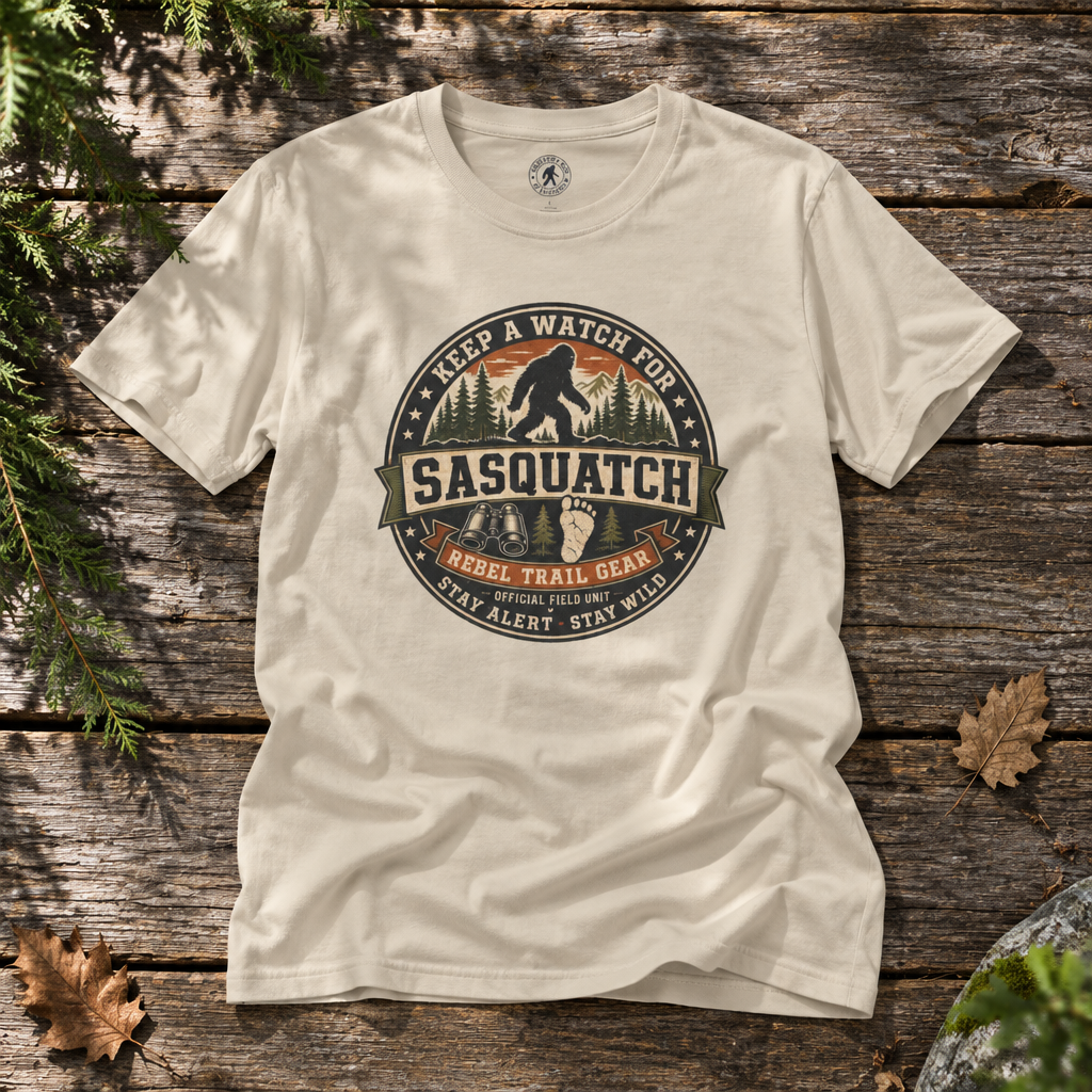"Keep a Watch for Sasquatch" - Rebel Trail Gear T-Shirt