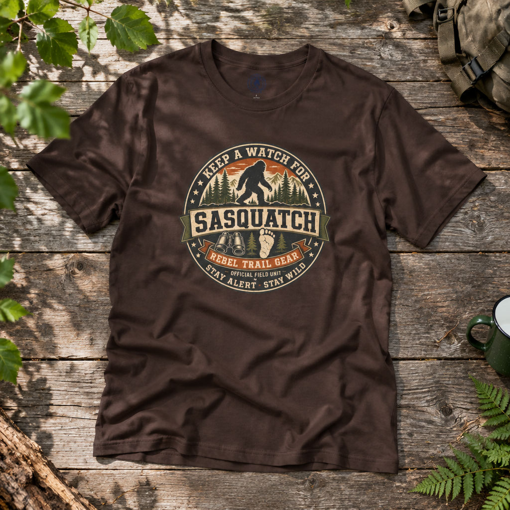 "Keep a Watch for Sasquatch" - Rebel Trail Gear T-Shirt