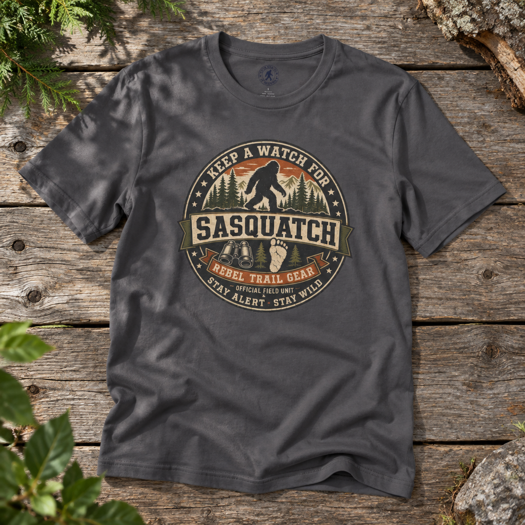 "Keep a Watch for Sasquatch" - Rebel Trail Gear T-Shirt