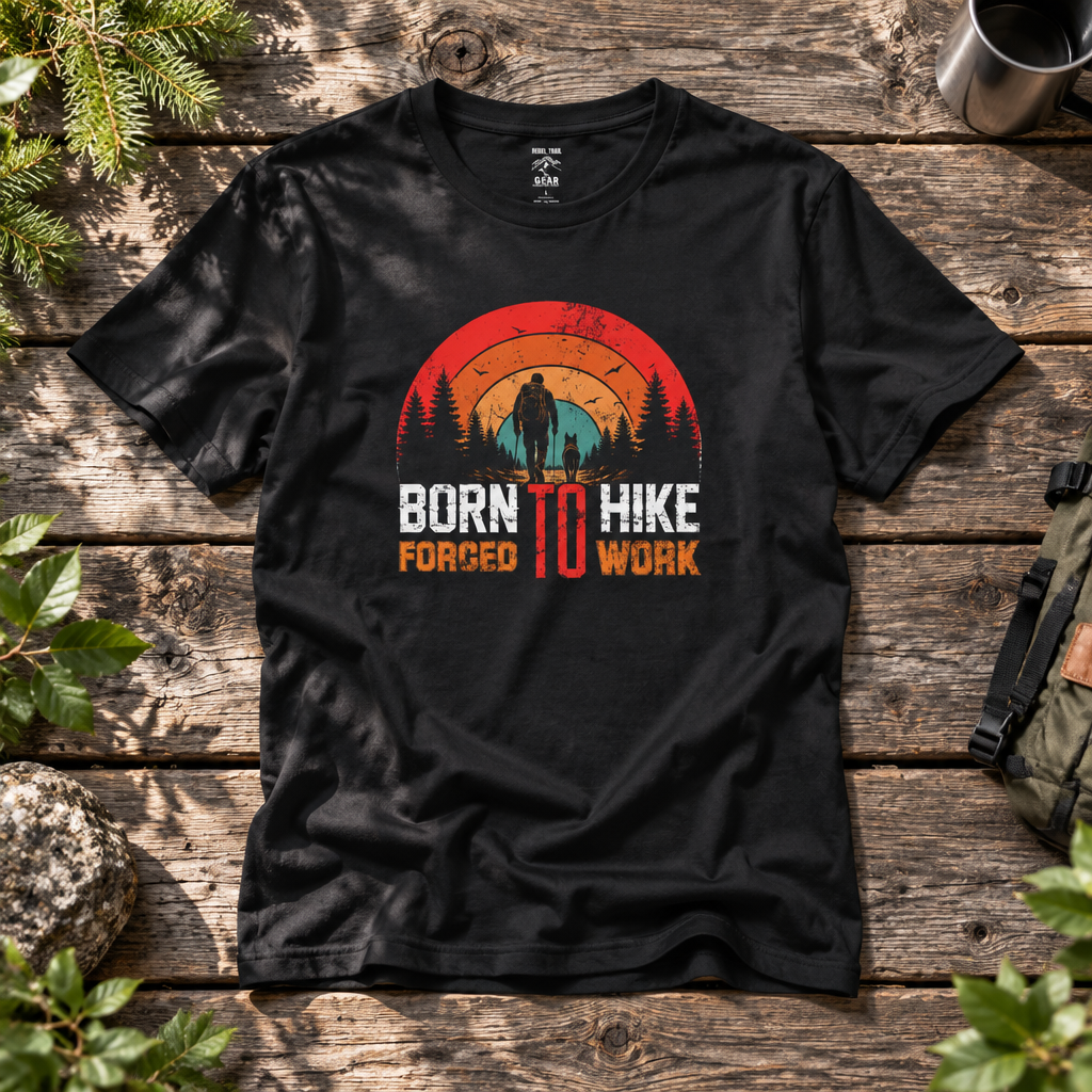 "Born To Hike Forced To Work" - Rebel Trail Gear T-Shirt