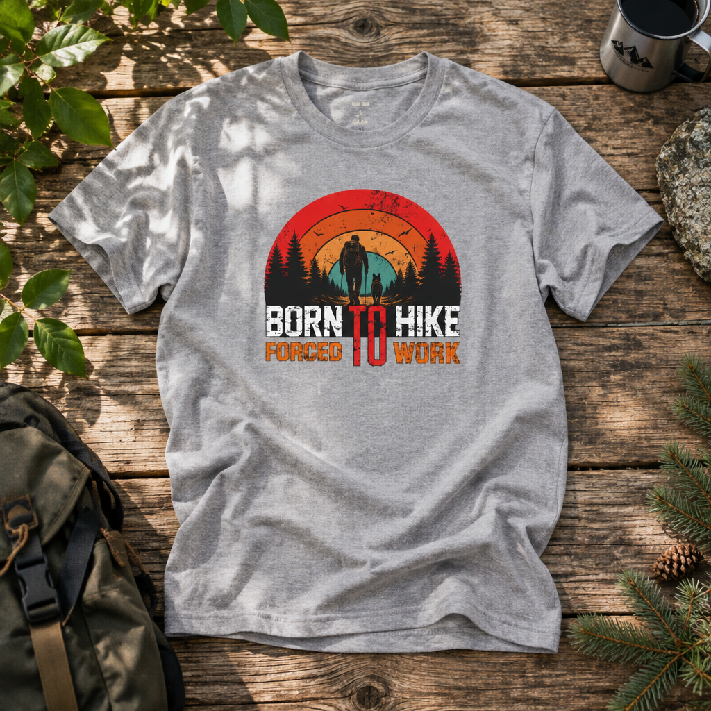 "Born To Hike Forced To Work" - Rebel Trail Gear T-Shirt