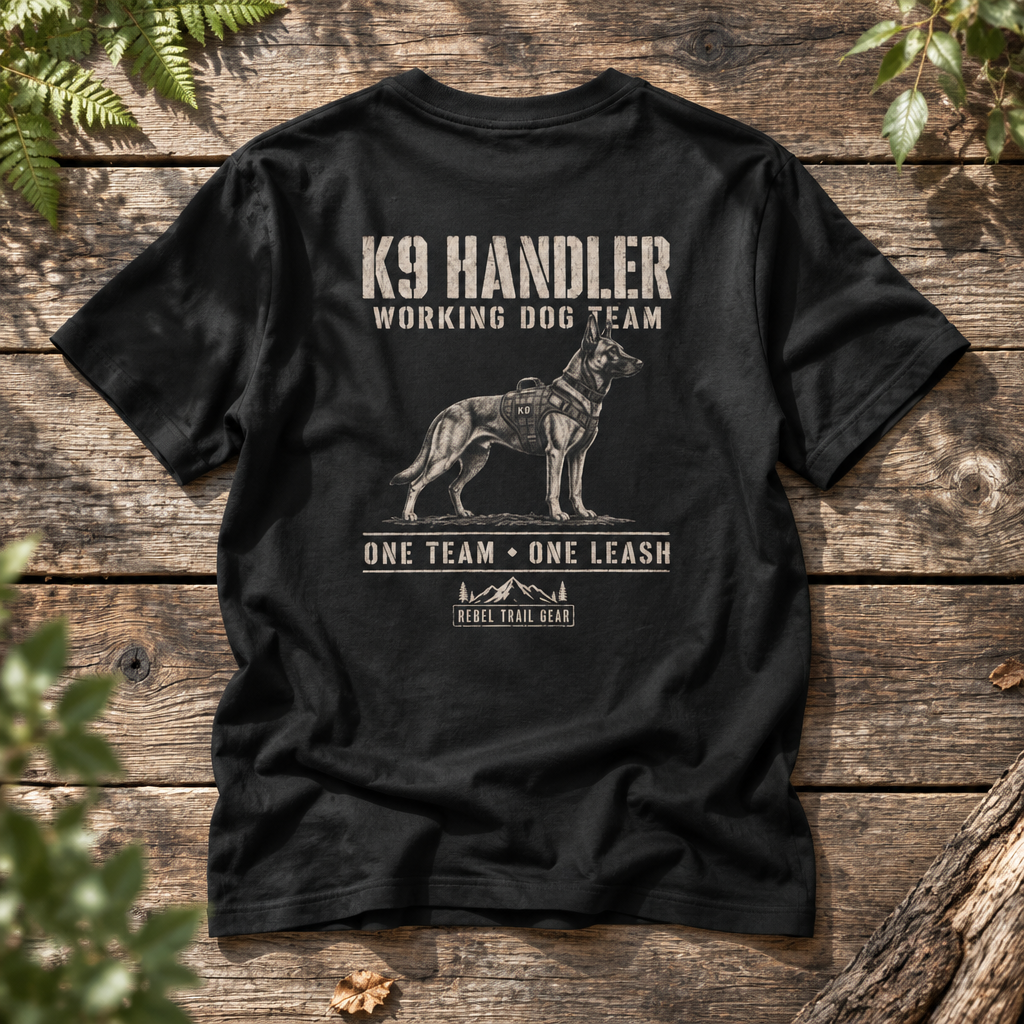 K9 Handler — Working Dog Team, Front & Back Print - RTG Working Line Bite Sport T-Shirt