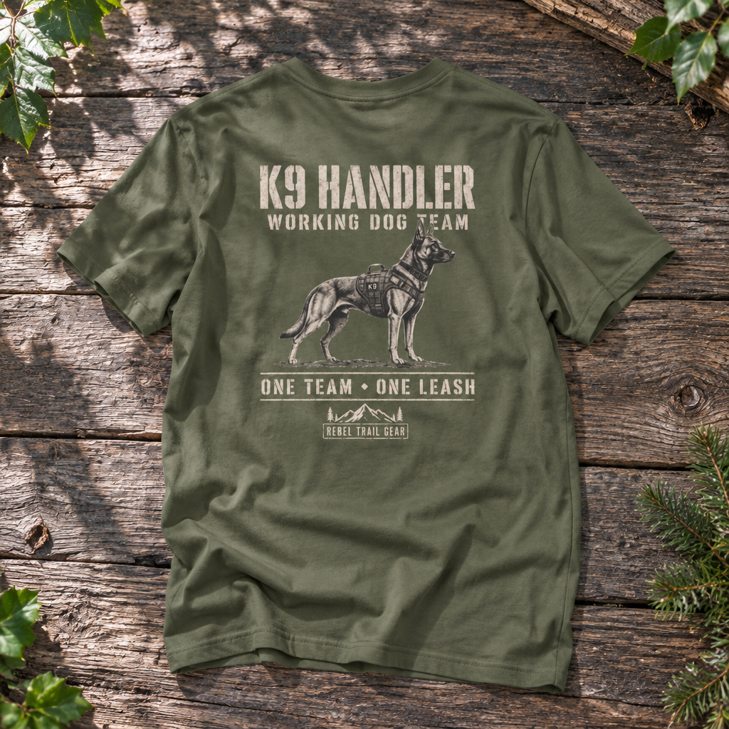 K9 Handler — Working Dog Team, Front & Back Print - RTG Working Line Bite Sport T-Shirt