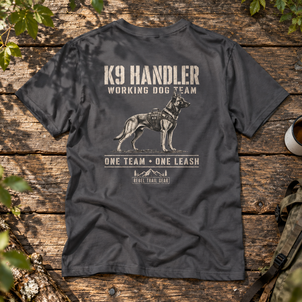 K9 Handler — Working Dog Team, Front & Back Print - RTG Working Line Bite Sport T-Shirt