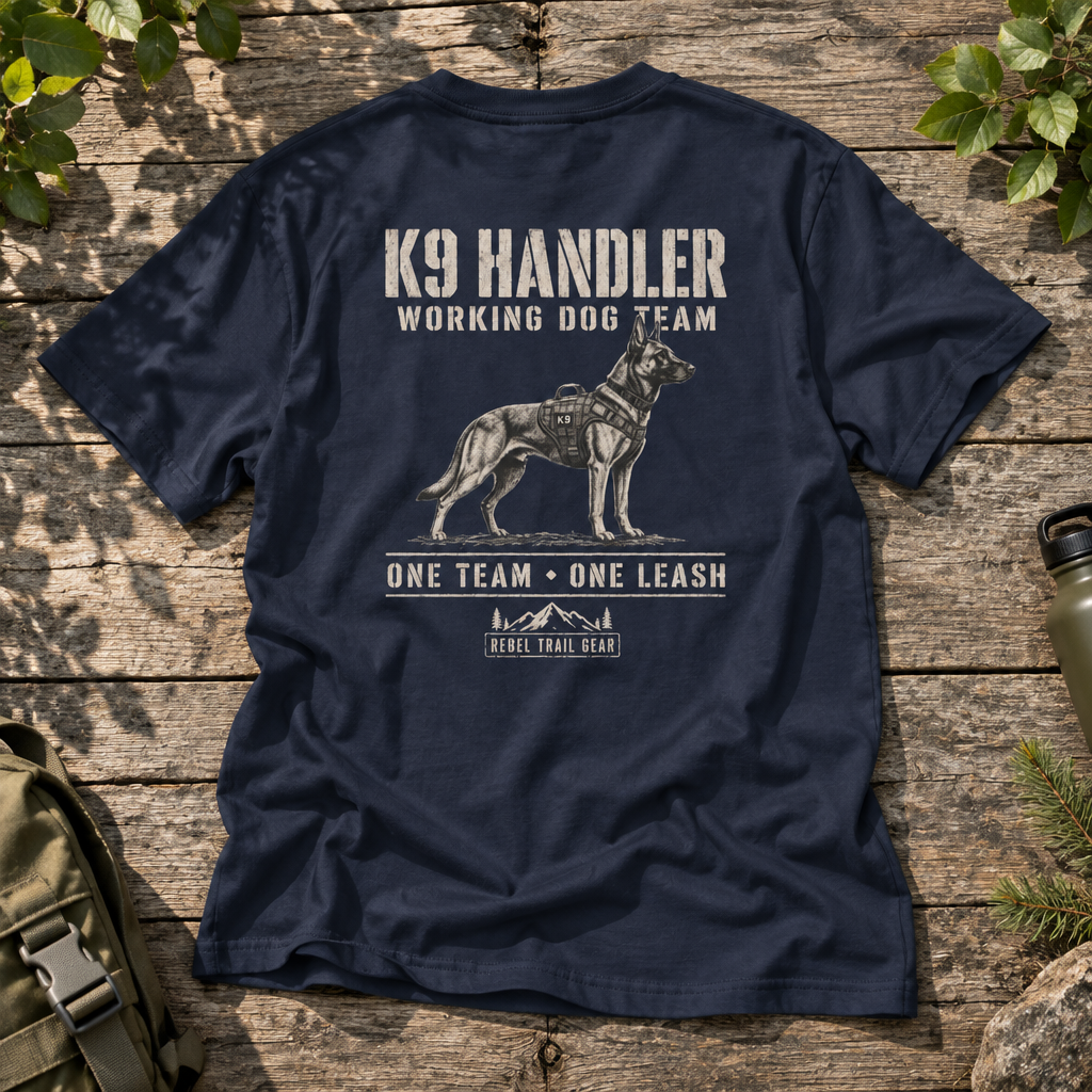 K9 Handler — Working Dog Team, Front & Back Print - RTG Working Line Bite Sport T-Shirt