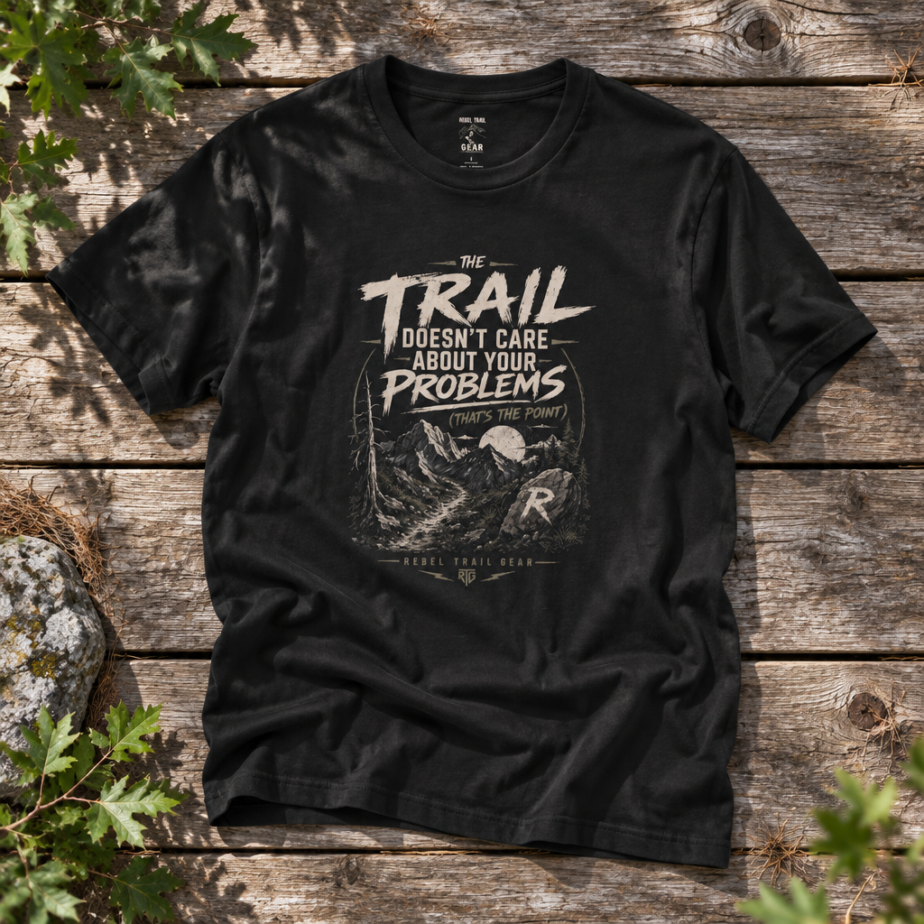 “Trail Doesn’t Care About Your Problems” - Rebel Trail Gear T-Shirt