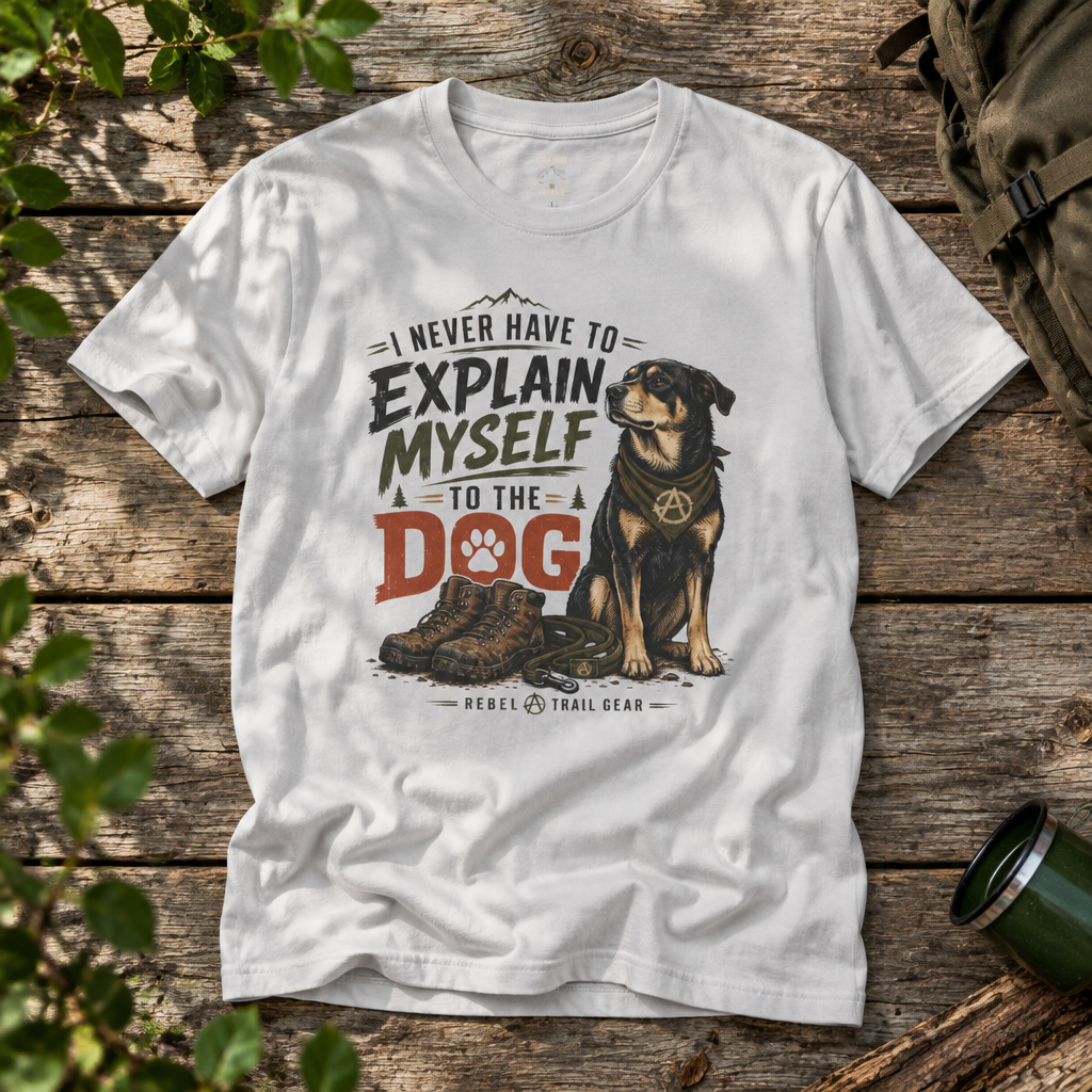 "I Never Have to Explain Myself to the Dog" - Rebel Trail Gear T-Shirt
