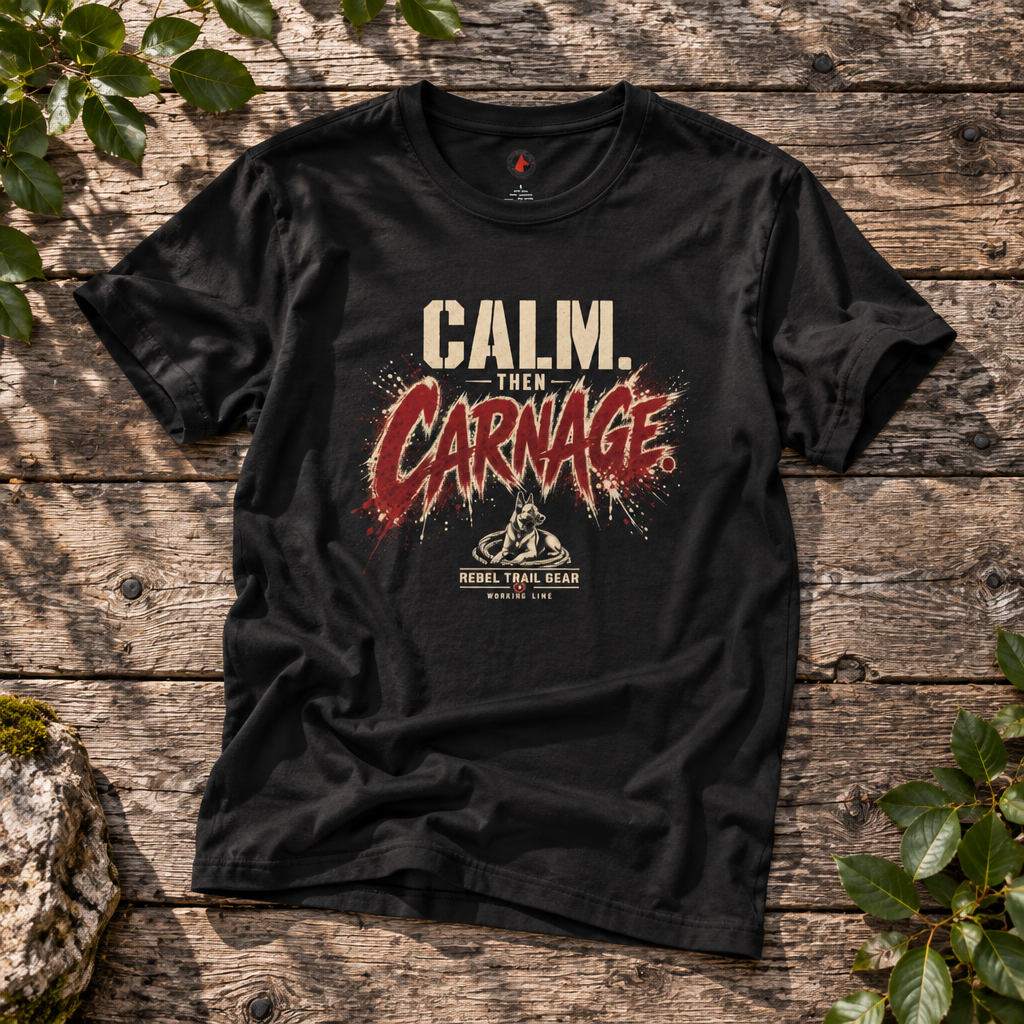 Calm. Then Carnage. - RTG Working Line Bite Sport T-Shirt
