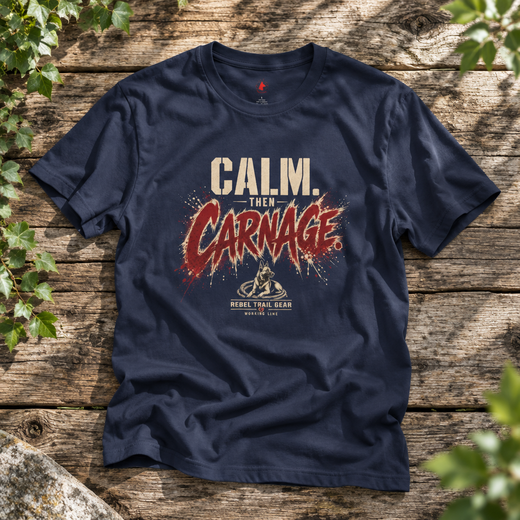 Calm. Then Carnage. - RTG Working Line Bite Sport T-Shirt
