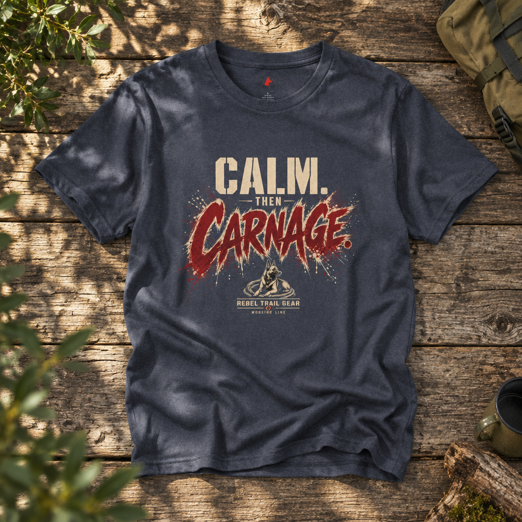 Calm. Then Carnage. - RTG Working Line Bite Sport T-Shirt