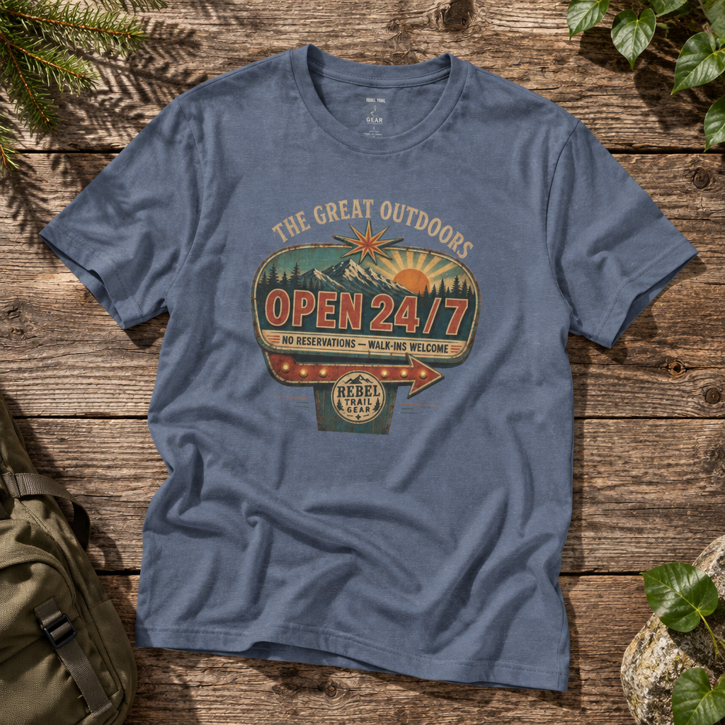 The Great Outdoors Open 24/7 - Rebel Trail Gear T-Shirt
