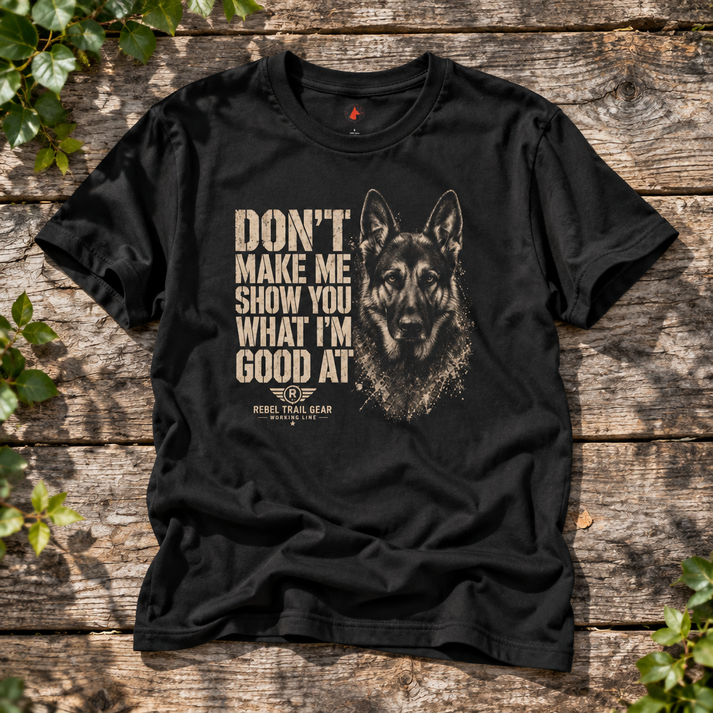 "Don’t Make Me Show You What I’m Good At" - RTG Working Line Bite Sport T-Shirt