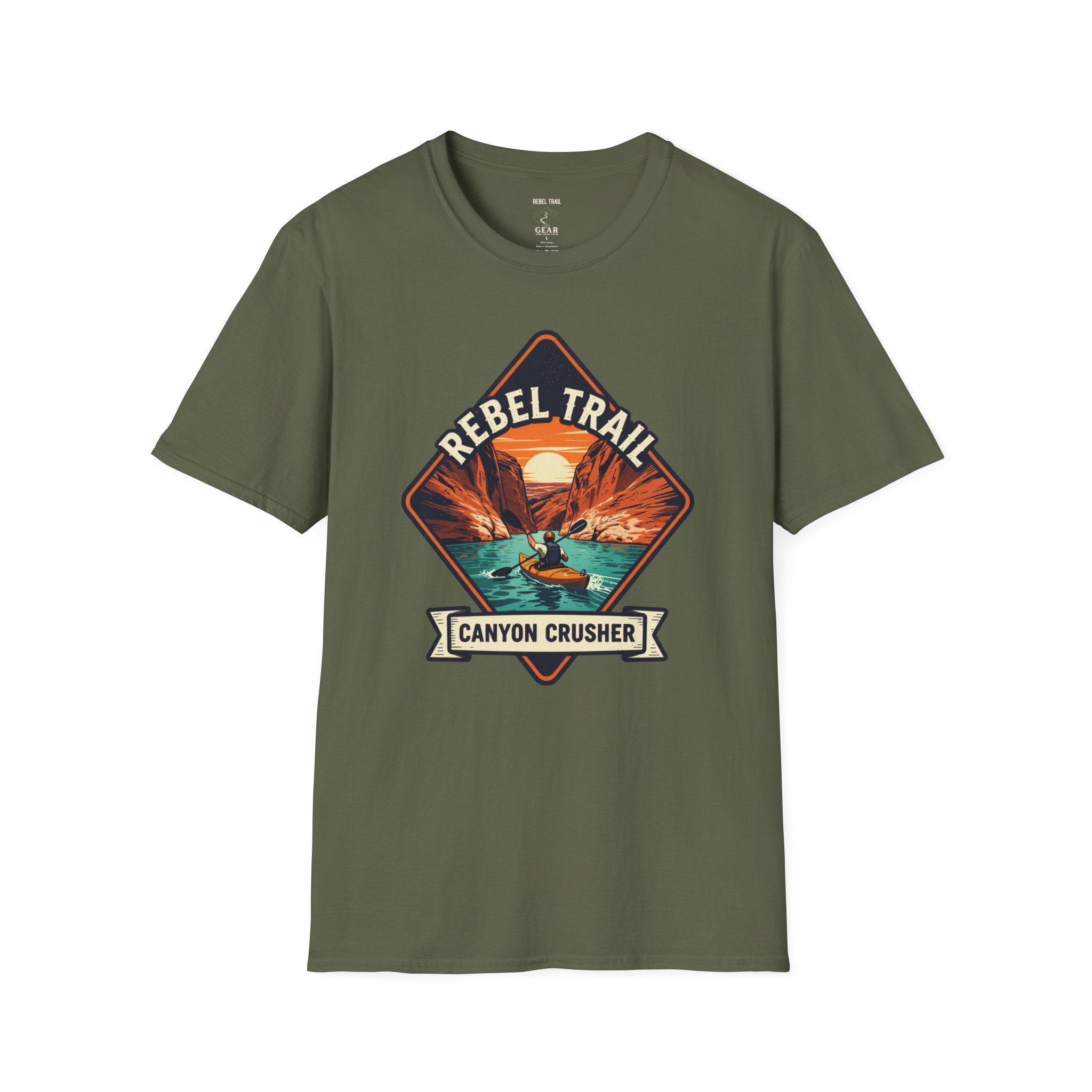 Rebel Trail Canyon Crusher T‑Shirt — Retro Desert Adventure Graphic Tee
