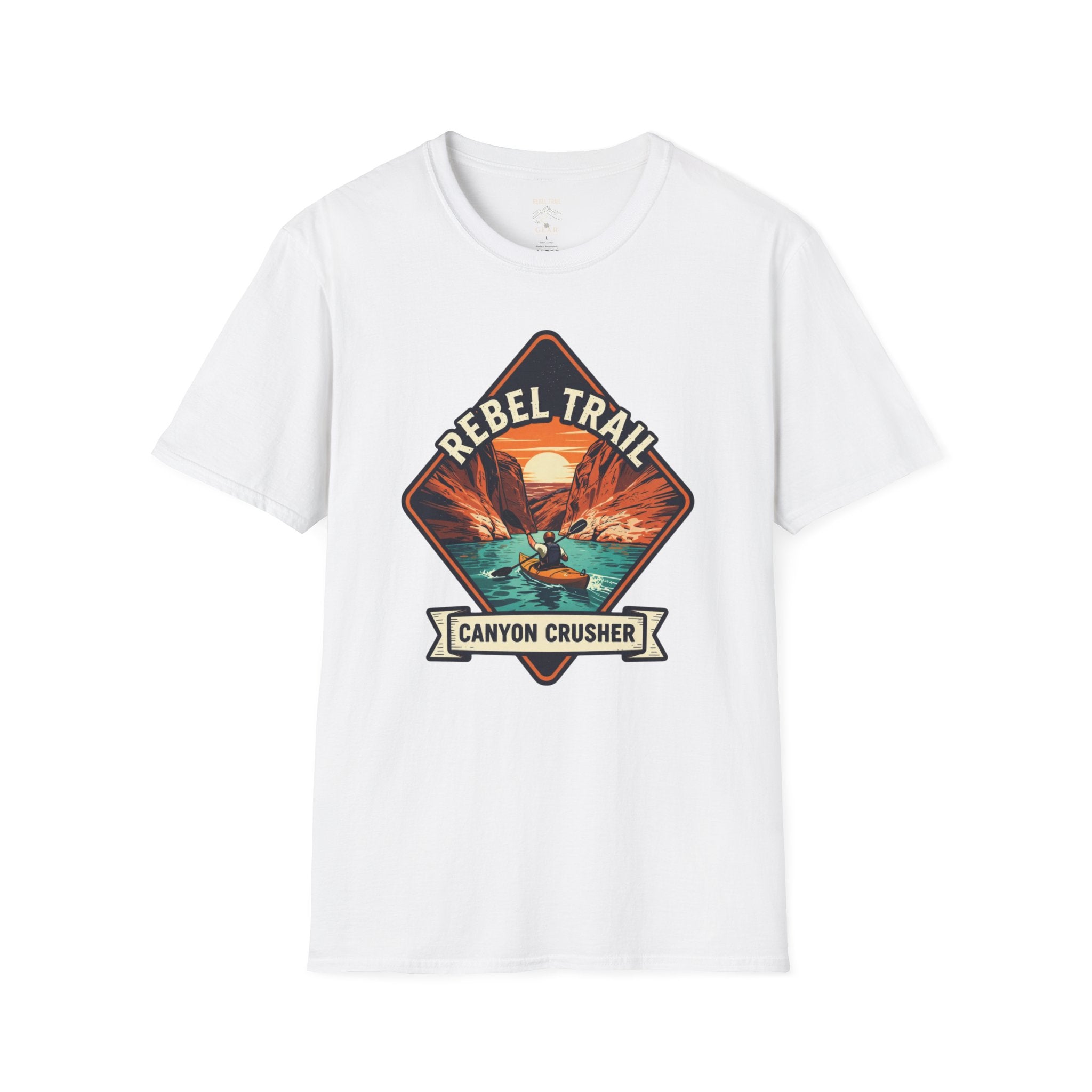 Rebel Trail Canyon Crusher T‑Shirt — Retro Desert Adventure Graphic Tee