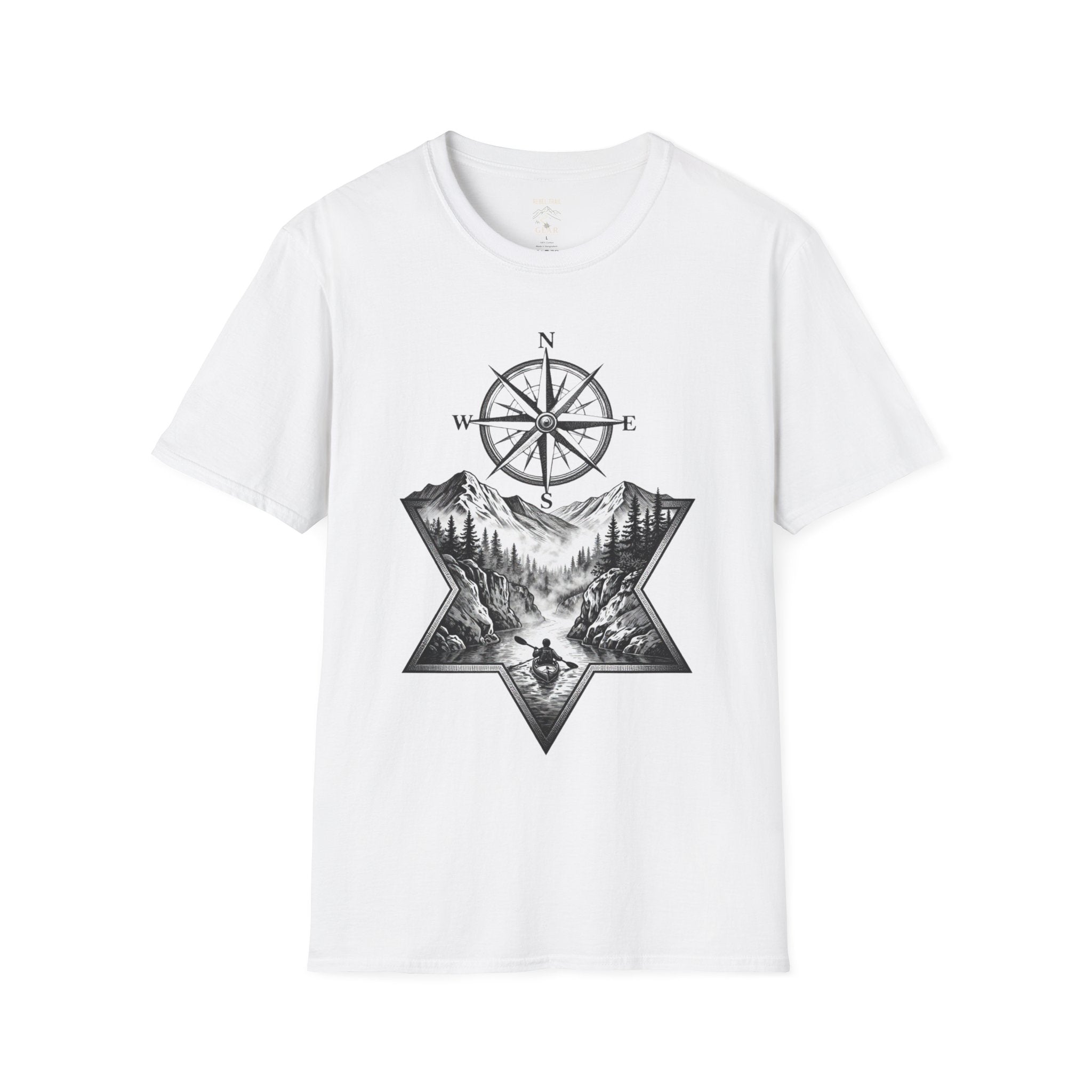 Compass & Mountain T-Shirt — Adventure Travel Graphic Tee